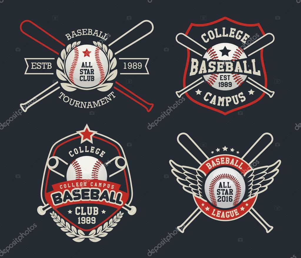 Baseball badge logo design suitable for logos, badge, banner, emblem, label, insignia and T-shirt design, vector illustration eps-10.