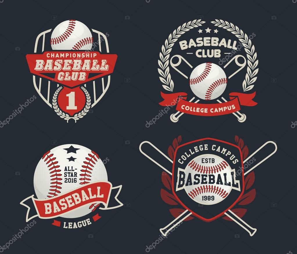 Baseball badge logo design suitable for logos, badge, banner, emblem, label, insignia and T-shirt design, vector illustration eps-10.