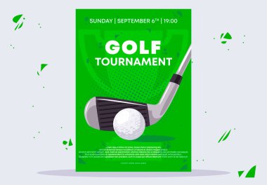    Bir golf turnuvası için poster şablonunun vektör çizimi
