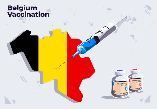 Εικονογράφηση Διανύσματος Της Ιατρικής Σύριγγας Του Προτύπου Εμβολιασμού Του Βελγίου — Διανυσματικό Αρχείο