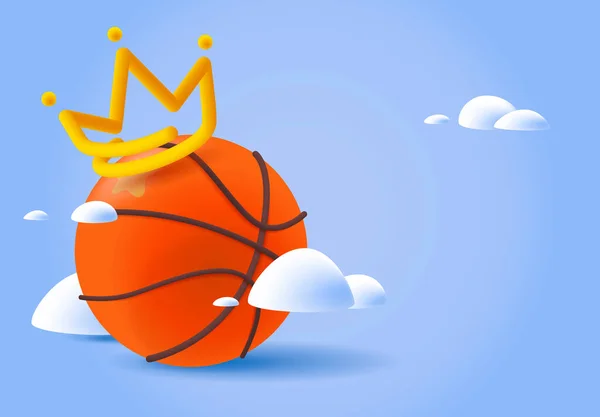 Ilustración Estilo Representación Baloncesto Con Una Corona Dorada Con Pequeñas —  Fotos de Stock