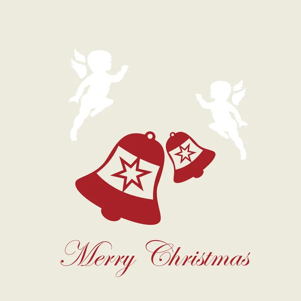Carte de Noël, Joyeux Noël, ange — Image vectorielle