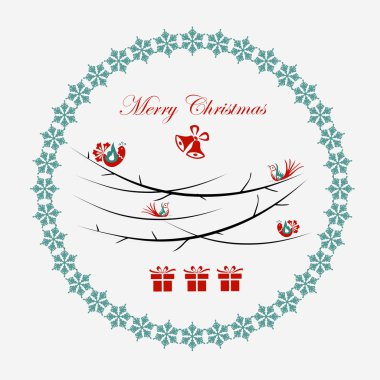 kuş ile Christmas illüstrasyon