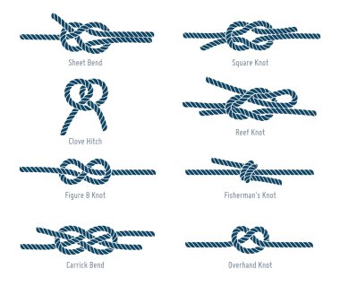 Nautical rope knots clipart