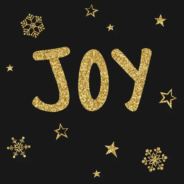Christmas card, gold texture, joy — Stock Vector