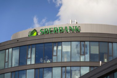 Sberbank şirket logosuna çek Binası Merkez