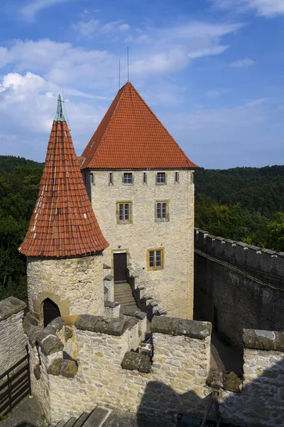 Château médiéval de Kokorin dans les bois de la République tchèque — Photo