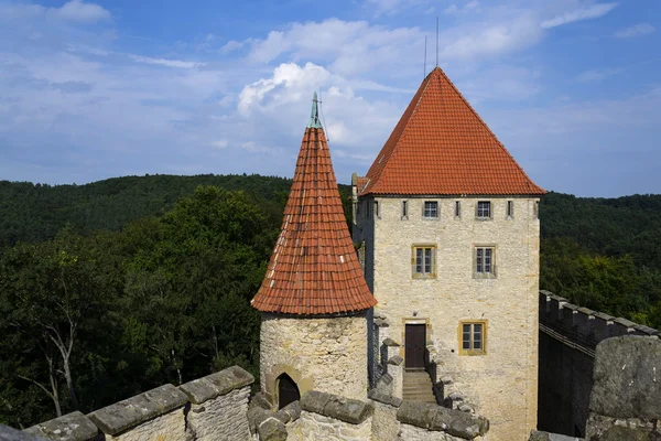 Средневековый Кокоринский замок в лесах Чешской республики — стоковое фото