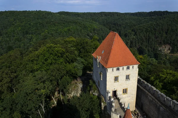 Средневековый Кокоринский замок в лесах Чешской республики — стоковое фото