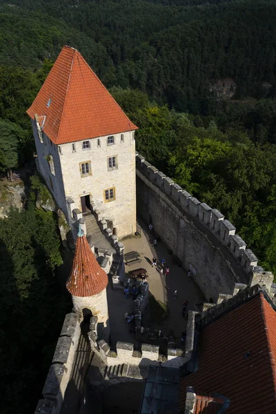 Средневековый Кокоринский замок в лесах Чешской республики — стоковое фото