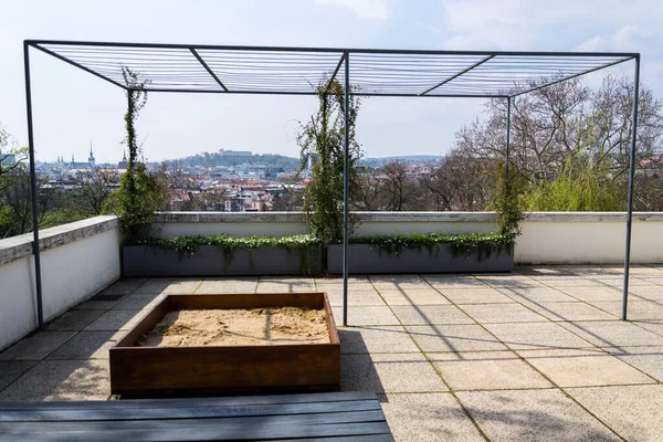 View Spilberk Castle Villa Tugendhat Garden Architect Ludwig Mies Van — Stock Photo, Image