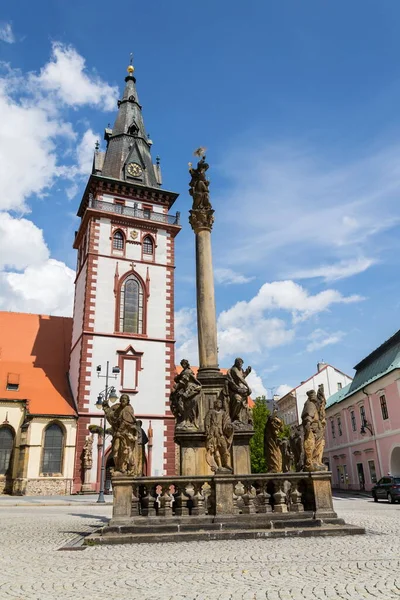 Sightseeing Tower Late Gothic Decanal Church Assumption Virgin Mary Chomutov — Stock Photo, Image