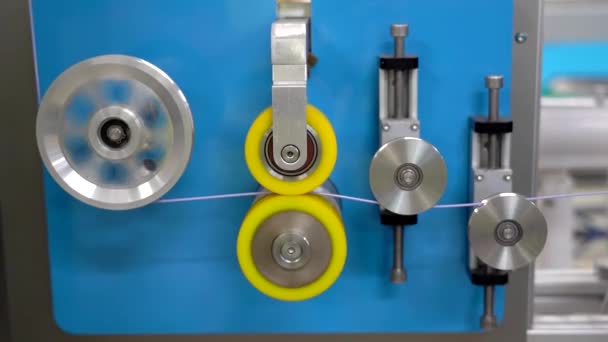 Extrusión Línea Producción Polímero Filamento Impresión Tiempo Real — Vídeos de Stock