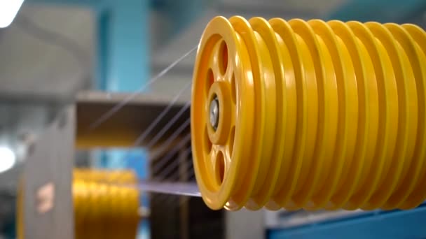 Baskı Filament Polimer Üretim Hattında Ekstrüzyon Gerçek Zamanlı — Stok video
