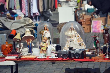 Flea market in Brussels, Belgium clipart