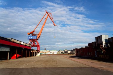 Hisingen şehrindeki eski tarihi turnalar, Göteborg, İsveç, güneşli bir gün.
