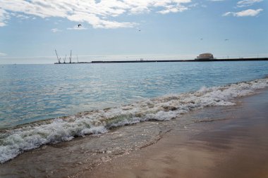 Porto Leixoes Terminal yolcu gemisi tesisi, Matoshinos, Portekiz, güneşli yaz günü