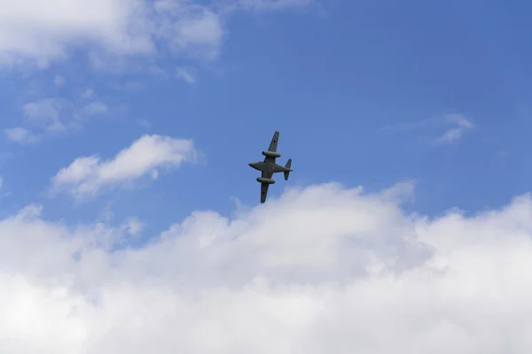 First operational jet-powered fighter aircraft Messerschmitt Me-262 Schwalbe flying — Stock Photo, Image