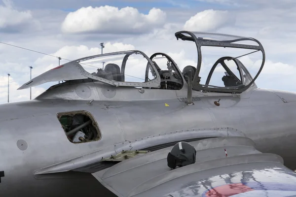 Detail of jet fighter aircraft Mikoyan-Gurevich MiG-15 cockpit developed for the Soviet Union — Stock Photo, Image