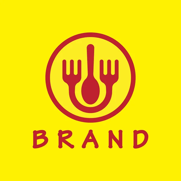 Diseño Del Logo Del Restaurante Con Una Combinación Cuchara Tenedor — Vector de stock