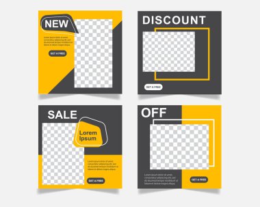 Sosyal medya mobil uygulamaları için modern tanıtım şablonu. vektör