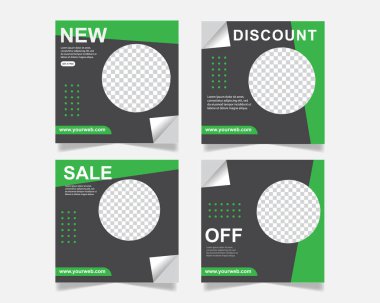 Soyut Modern Eşsiz Düzenlenebilir Sosyal Medya afişi Herkes bu tasarımı sosyal medya için kolaylıkla, tanıtım amaçlı web pankartı olarak kullanabilir. Zarif satışlar ve indirimli promosyonlar - Vektör.