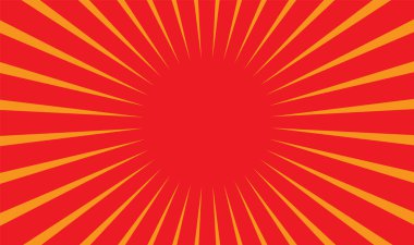 Kırmızı turuncu karışımlı güneş patlaması arka planı. vektör