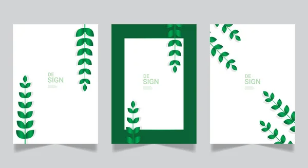 Conjunto Diseños Plantillas Cubierta Tropical Sobre Fondo Follaje Spa Lujo — Vector de stock