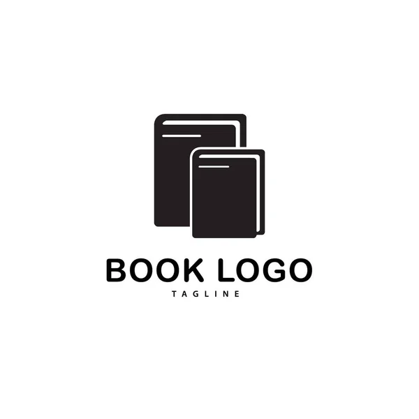 Icono Del Logo Del Libro Para Biblioteca Jardín Lectura Alfabetización — Vector de stock