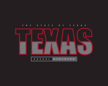 Teksas harfli grafik vektör illüstrasyonu, yaratıcı giysiler, tişört, kıyafet, kapüşon, baskı ürünleri vs. tasarımı için uygun.