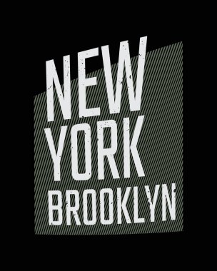 New York Brooklyn tipografisinin vektör illüstrasyonu. Tişört, gömlek, kapüşon, şapka tasarımı için harika..