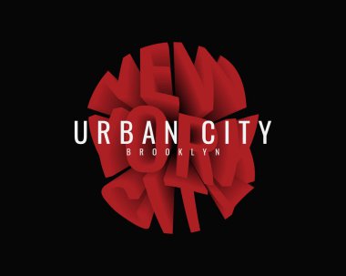 New York Brooklyn harflerinin vektör illüstrasyonu. Tişört, giysi, kapüşon vs. tasarımı için uygun.