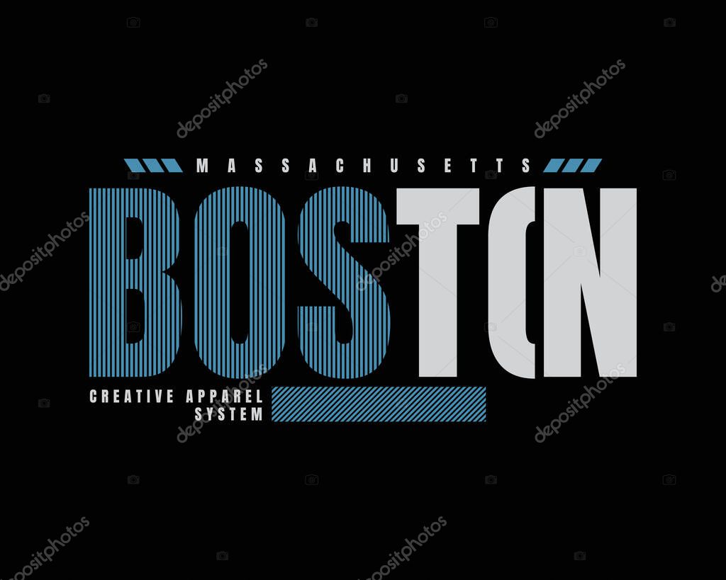 Boston typographic graphic vector illustration, perfect for designs of t-shirts, shirts, hoodies, etc.