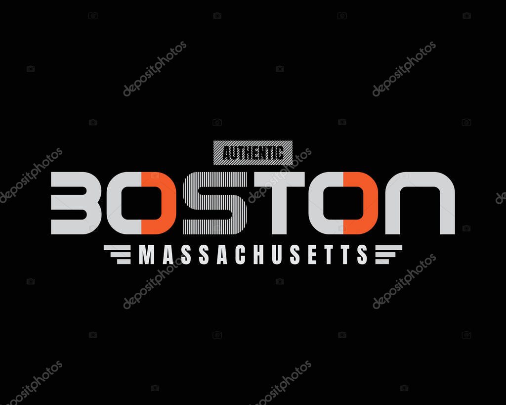 Vector illustration of graphic text, BOSTON, perfect for the design of t-shirts, clothes, hoodies, etc.