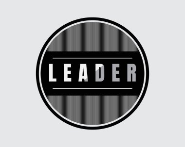 Metin grafiklerinin vektör illüstrasyonu, LeADER. Tişört, gömlek, kapüşon vb. tasarımları için uygun.