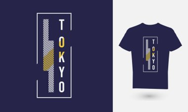Metin grafiklerinin vektör çizimi, TOKYO. Tişört, gömlek, kapüşon vb. tasarımları için uygun.
