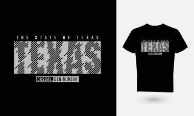 Metin grafiklerinin vektör çizimi, TEXAS. Tişört, gömlek, kapüşon vb. tasarımları için uygun.