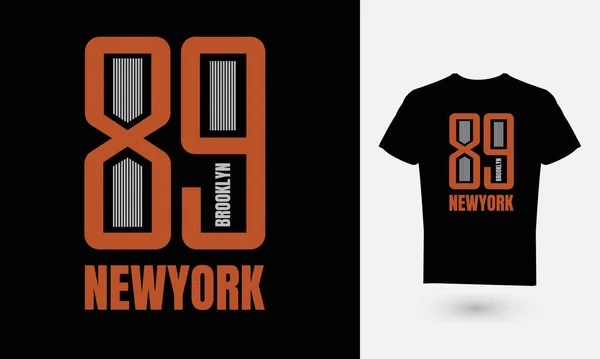 Metin Grafiklerinin Vektör Çizimi Newyork Tişört Gömlek Kapüşon Tasarımları Için — Stok Vektör