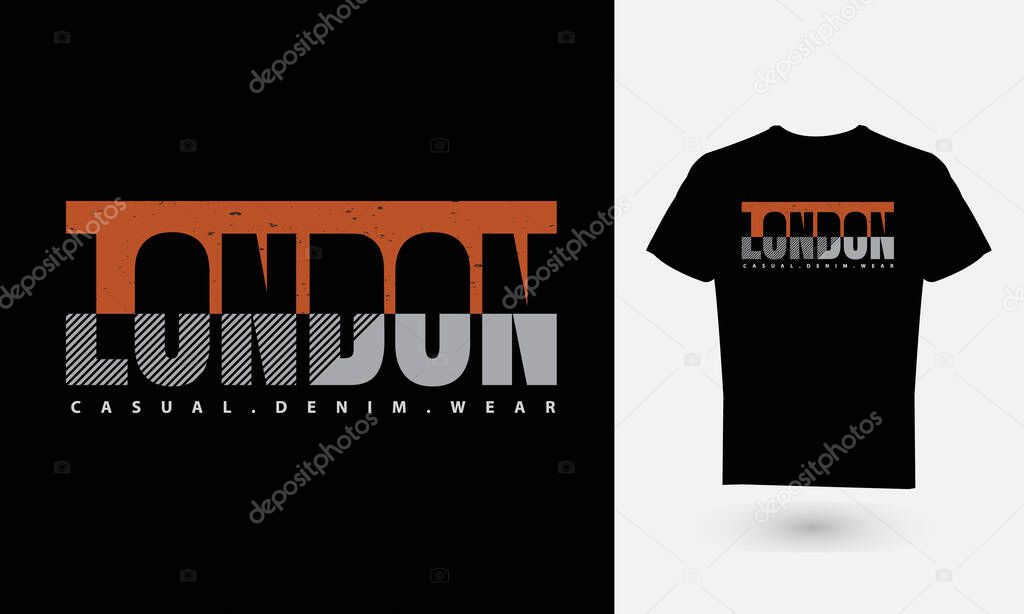 Vector illustration of text graphics, LONDON. suitable for the design of t-shirts, shirts, hoodies, etc.