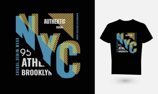 Векторная Иллюстрация Текстовой Графики Newyork Nyc Идеально Подходит Дизайна Футболок — стоковый вектор