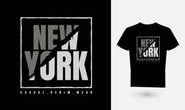 Metin grafiklerinin vektör çizimi, NEWYORK. Tişört, kapüşon vs. tasarımı için mükemmel.