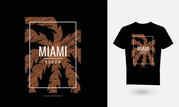 Ilustração Vetor Gráfico Praia Miami Perfeita Para Projetar Camisetas Capuzes —  Vetores de Stock