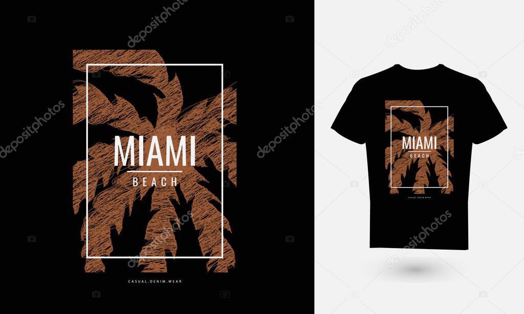 The miami beach graphic vector illustration is perfect for designing T-shirts, hoodies, etc.