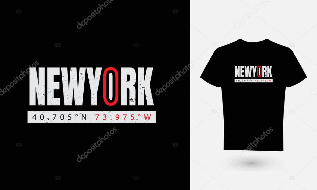 Vector illustration of text graphics, NEWYORK. perfect for the design of T-shirts, hoodies, etc.