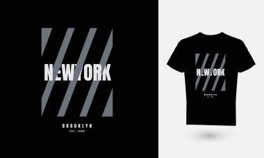 Harflerin vektör illüstrasyonu, New York BrooKLYN, tişört, kapüşon, fanila vs. tasarımları için uygun.