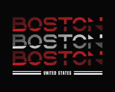 Metnin vektör illüstrasyonu, BOSTON, tişört, tişört, kapüşon, fanila vs. tasarımı için mükemmel.