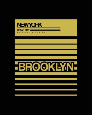 Metnin vektör illüstrasyonu, BROOKLYN, tişört, tişört, kapüşon, atlet vs. tasarımı için mükemmel.