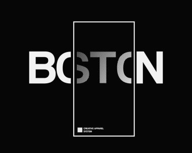 Harf grafiklerinin vektör çizimi, Boston, yaratıcı kıyafetler, tişört, tişört, kapüşon vs. tasarımı için mükemmel.