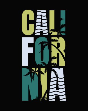 Harflerin vektör illüstrasyonu, CALIFORNIA, yaratıcı giysiler, tişört, kapüşon vs. tasarımı için mükemmel.