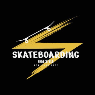 Harf grafiklerinin vektör illüstrasyonu, SKATEBOARD, yaratıcı giysiler, tişört, kapüşon, baskı, baskı, posterler vs. tasarımı için uygun.